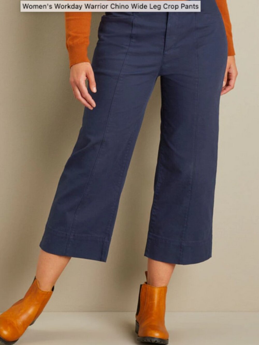 Plus Size 22 Duluth Trading Women's Workday Warrior Chino Wide Leg Crop Pant